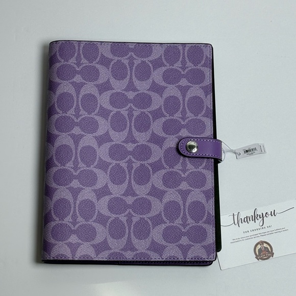 NWT Coach Notebook In Signature Canvas CZ198 Purple Iris IN HAND NEW RELEASE - Picture 1 of 4